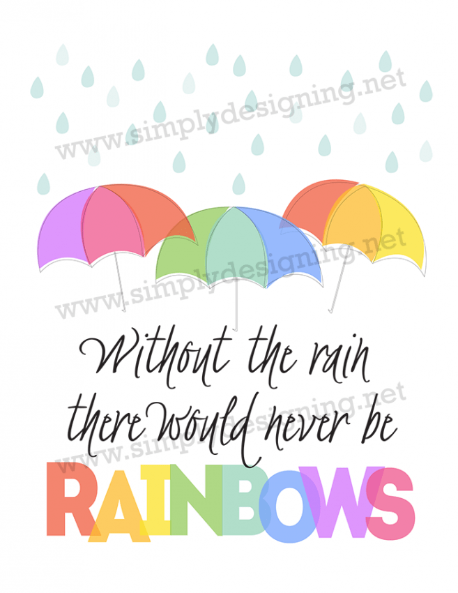 Without the Rain there would never be rainbows printable