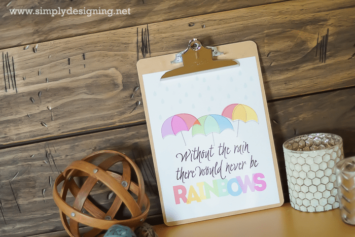 Without the rain there would never be rainbows Free Printable
