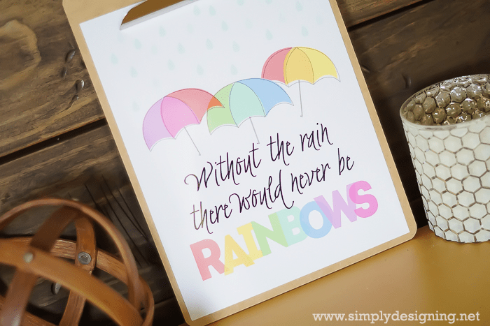 Without the rain there would never be rainbows Printable