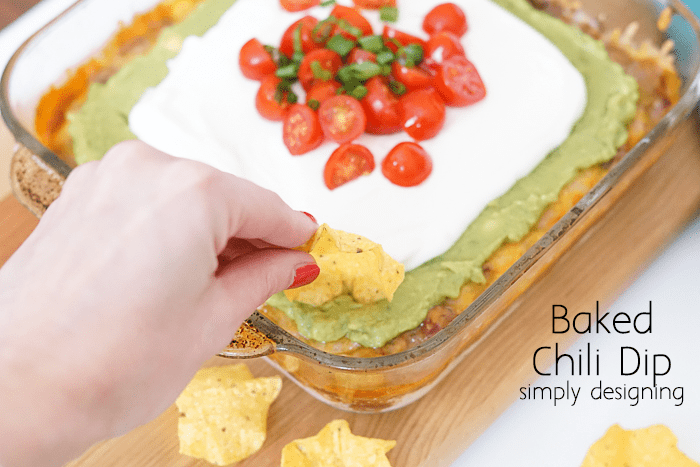 Delicious 7 Layer Baked Chili Dip