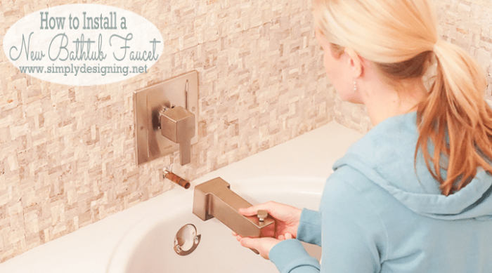 How to Install New Bathtub Fixtures Featured Image | Master Bathroom Remodel: Part 10 { How to Install a Bathtub Faucet } | 2 | Install New Tile Counter Tops