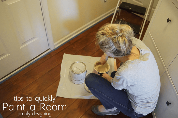 stirring paint to paint a room quickly