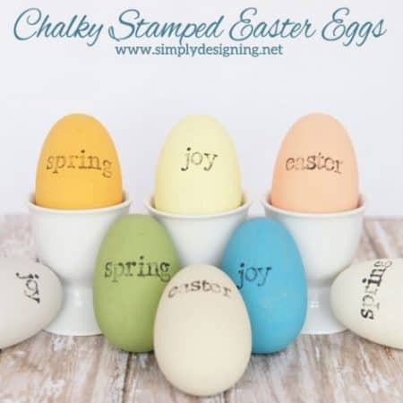 chalky stamped easter eggs