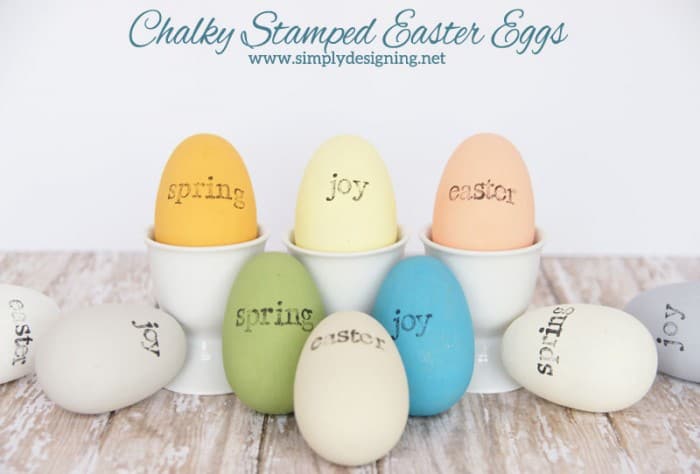 chalky stamped easter eggs 03 Chalky Stamped Easter Egg Decor 5 Cement Planter