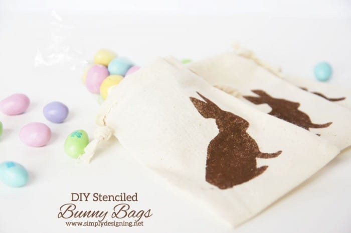 stenciled easter bags
