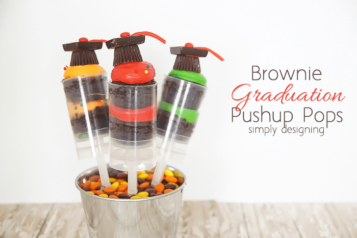 Brownie Graduation Pushup Pops - super cute for any graduation party