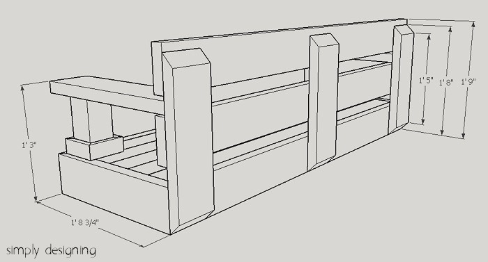 Porch Swing Plans and measurements to build a porch swing