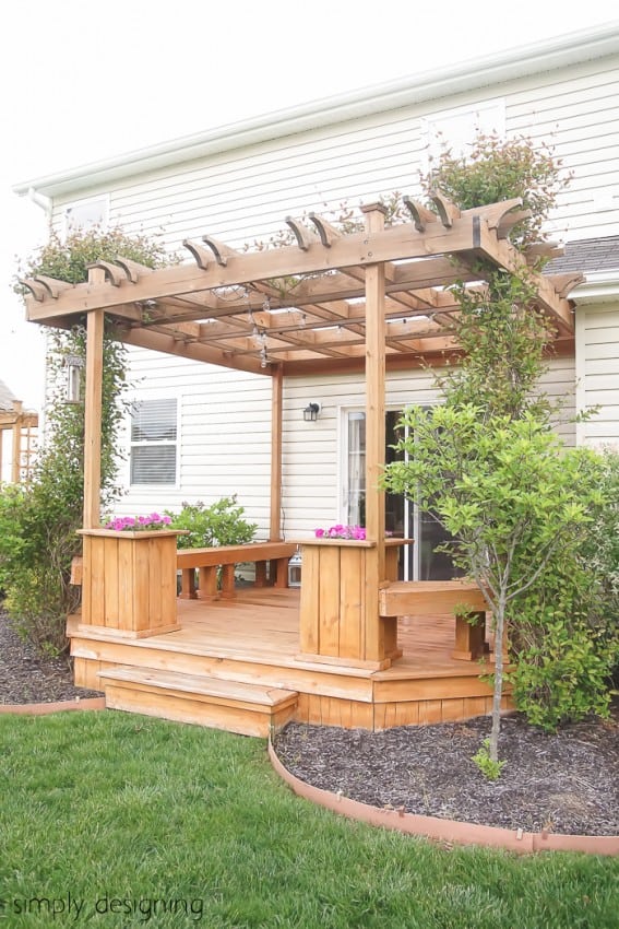 deck with porch swing