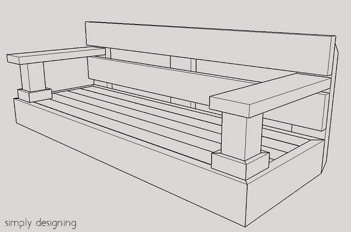 Porch Swing Plans and measurements to build a porch swing