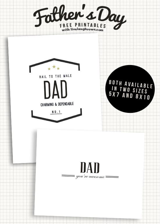 Free AWESOME Father's Day Printables with livelaughrowe.com