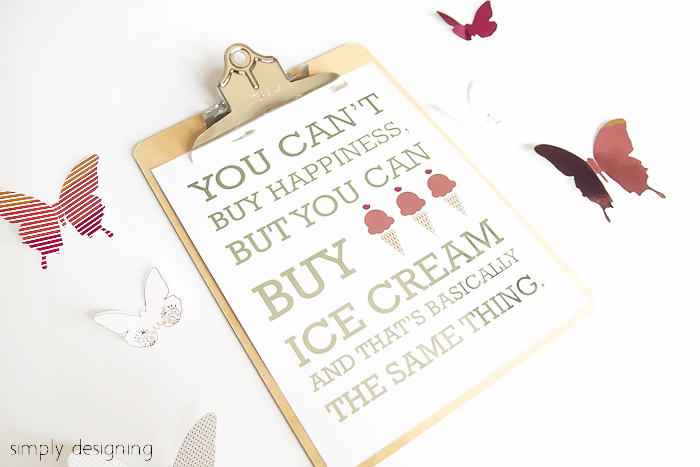 Foiled Ice Cream Printable