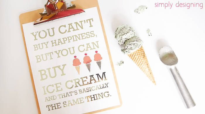How to Foil a Printable featured image Foiled Ice Cream Printable 16 New Year's Resolutions