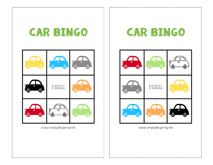 Car Ride Bingo Printable