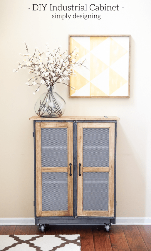 DIY Industrial Cabinet - this industrial cabinet is stunning and you will never believe that it is an IKEA hack