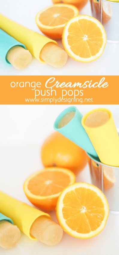 Homemade Orange Creamsicle Popsicles - you only need 2 ingredients to make these delicious frozen treats