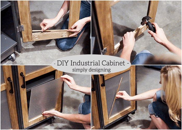 Industrial Cabinet - add faux glass inserts