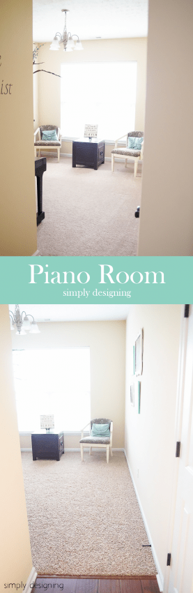 New Carpet - before & after - Piano Room