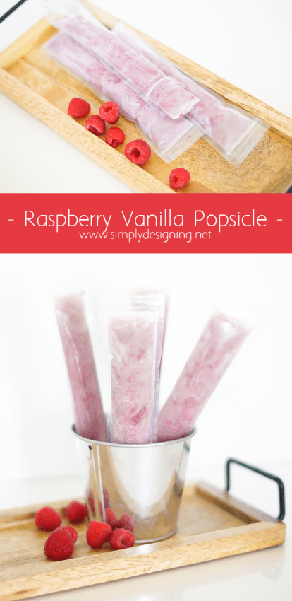 Raspberry Vanilla Popsicles - these have such a fresh taste to them with no added sugar - YUM