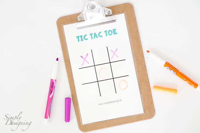 Dry Erase Tic Tac Toe printable