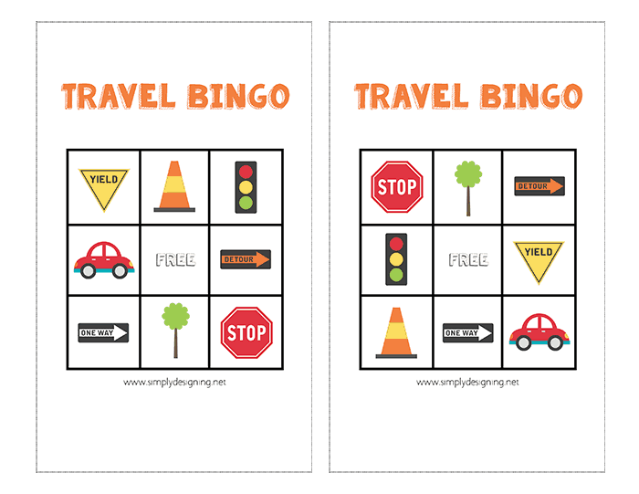 Car journey bingo printable