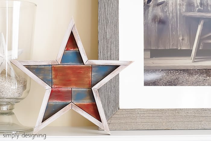 Whitewashed Barn Star - perfect 4th of July decor