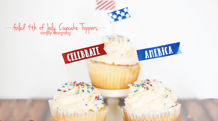 foiled 4th of July Cupcake Toppers featured image | Foiled 4th of July Cupcake Toppers | 4 | red white and blue ice cream sandwich