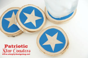 star coasters 4th of July Wood Coasters 3 patriotic stars