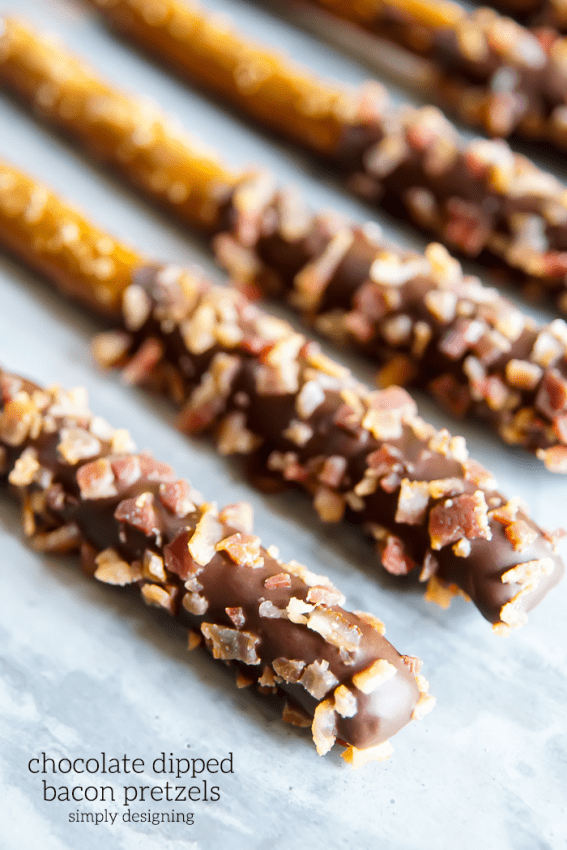 Chocolate Dipped Bacon Pretzels