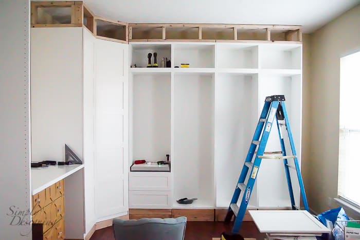 Frame in top of cabinets