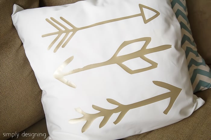 DIY Gold Arrow Pillows