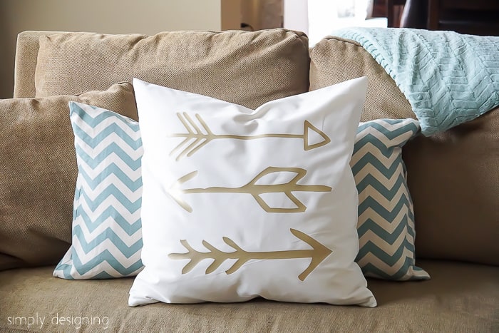 DIY Gold Arrow Pillows