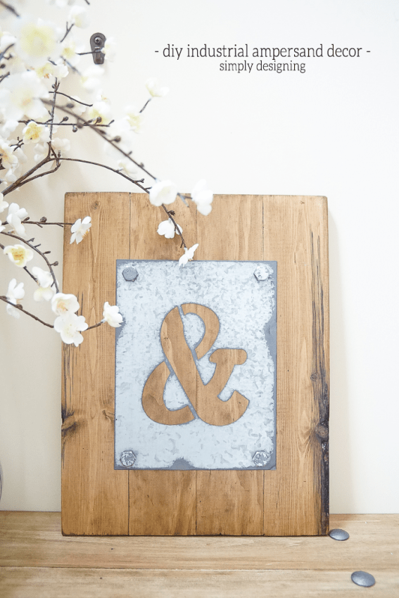 DIY Industrial Ampersand Decor - I love how simple yet striking this is - such beautiful diy industrial decor