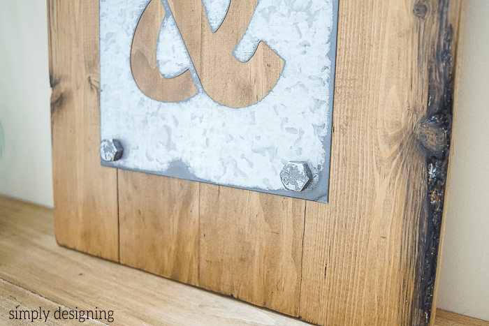 DIY Industrial Ampersand Decor close up