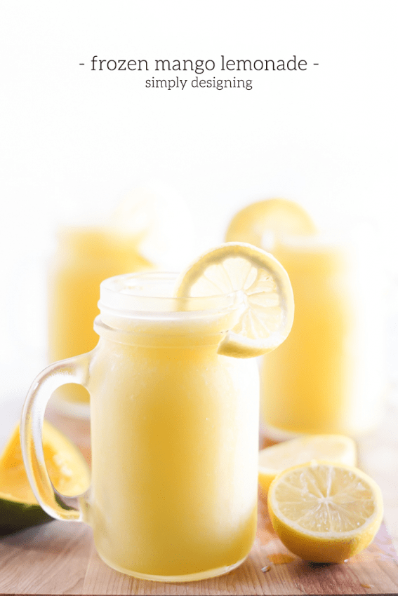 Homemade Frozen Mango Lemonade Recipe - this is the best summer drink and it is so easy to make with only a few ingredients