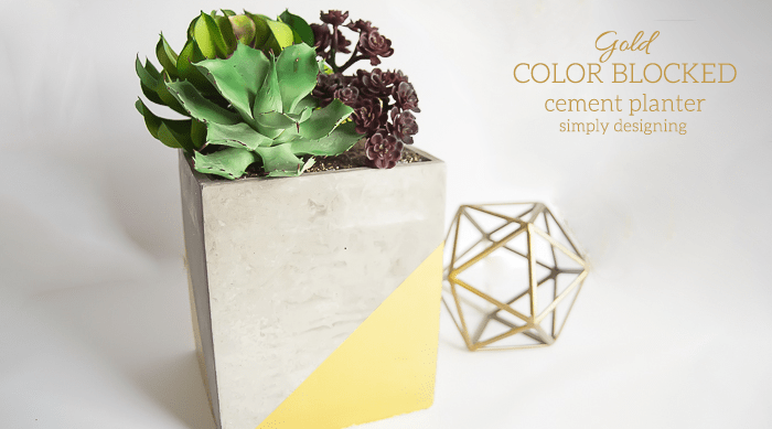 Gold Color Blocked Cement Planter featured image | Gold Color Blocked Cement Planter | 35 | DIY Farmhouse Thankful Sign