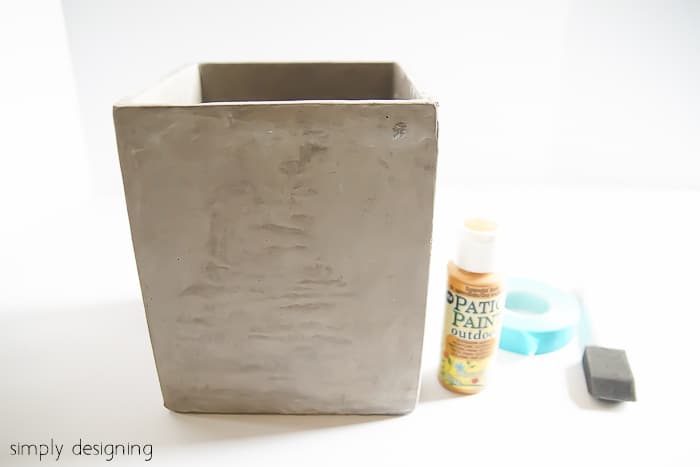 Gold Colorblocked Cement Planter supplies