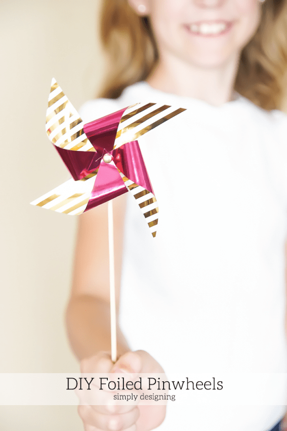 Kids can make these cute foiled pinwheels - come see how