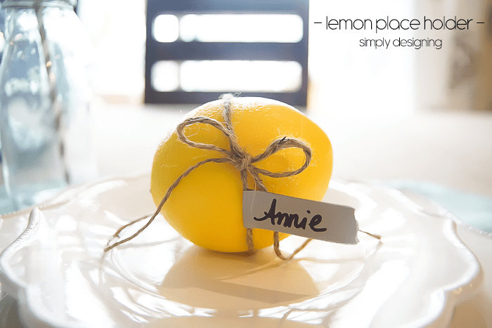 Lemon Place Holder with Twine and Washi Tape