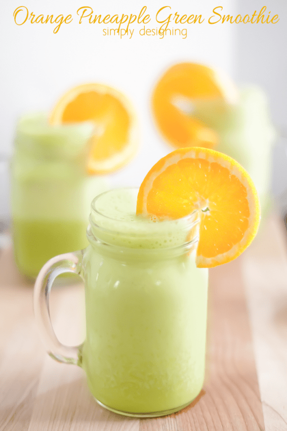 Orange Pineapple Green Smoothie Recipe - this is so simple and refreshing
