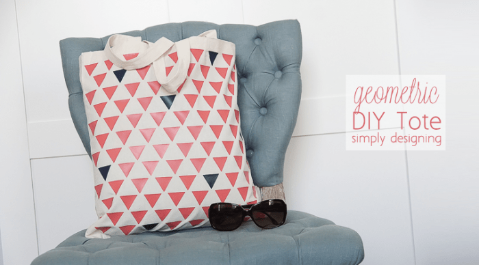 Geometric Tote Bag - a fun simple and modern DIY tote bag