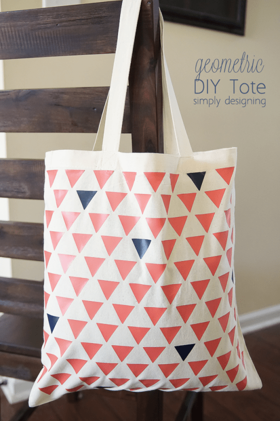 Styli Geometric Pattern Tote Bag with Button Closure