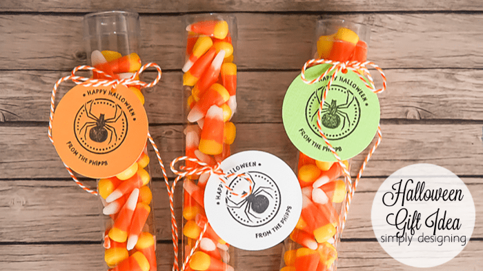 Halloween Candy Corn Treat and Customized Tags | Candy Corn Halloween Treat Idea with Customized Tags | 11 | hanging ghost lantern