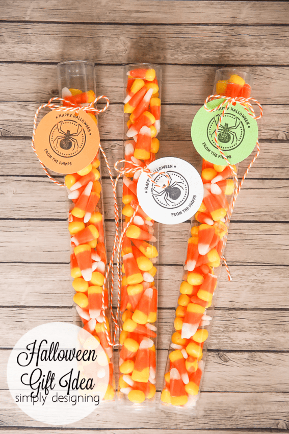 Halloween Candy Corn Treat with Customized Tags