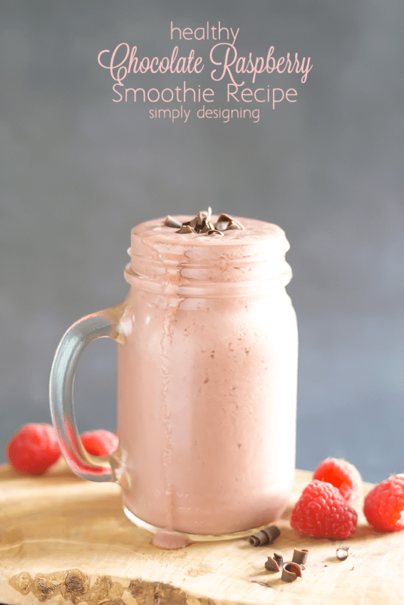 Healthy Chocolate Raspberry Smoothie Recipe - this chocolate smoothie tastes like a treat but it is actually healthy