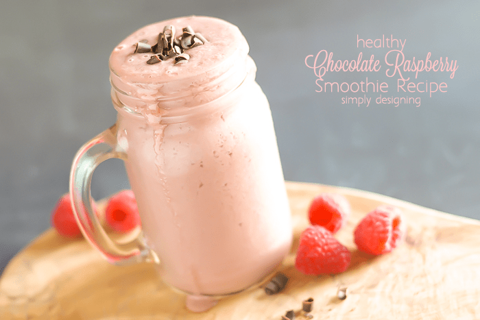 Healthy Chocolate Raspberry Smoothie Recipe with only 4 ingredients