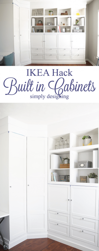 IKEA Hack - Building in Cabinets - such a great way to transform cheap cabinets into built in storage