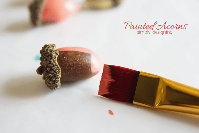 Painted Acorn Decor - paint the acorns