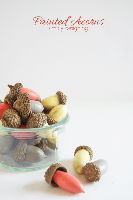 Painted Acorn Decor - such a simple way to add a modern touch to natural decor
