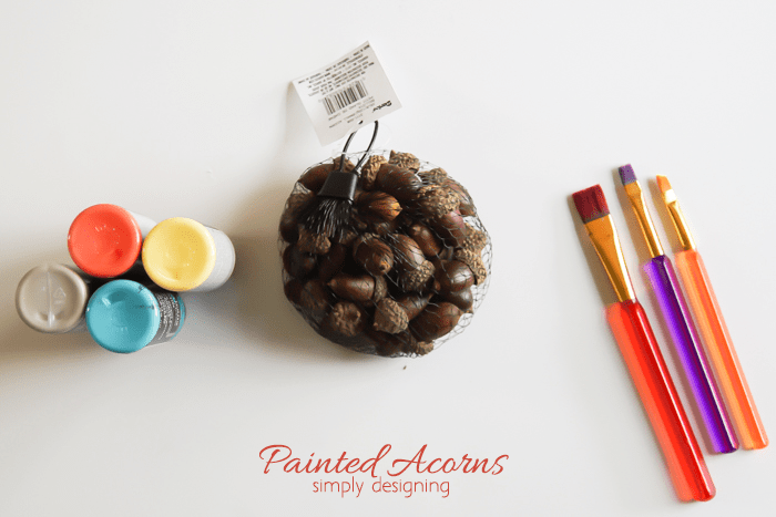 Painted Acorn Decor - supplies