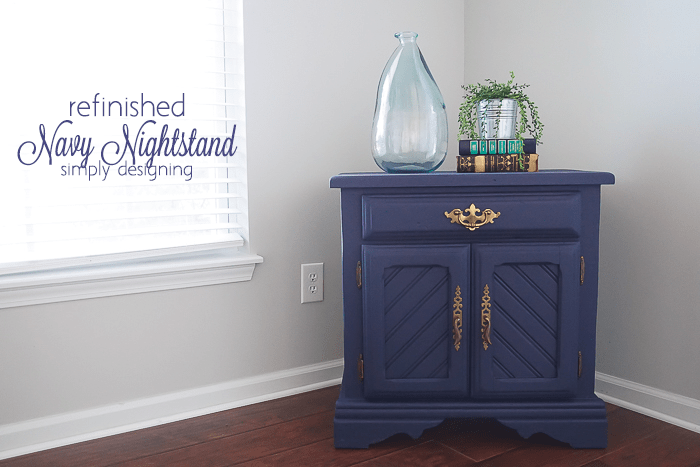 Refinished Navy Nightstand | Navy Refinished Nightstand | 4 | repaint furniture without sanding